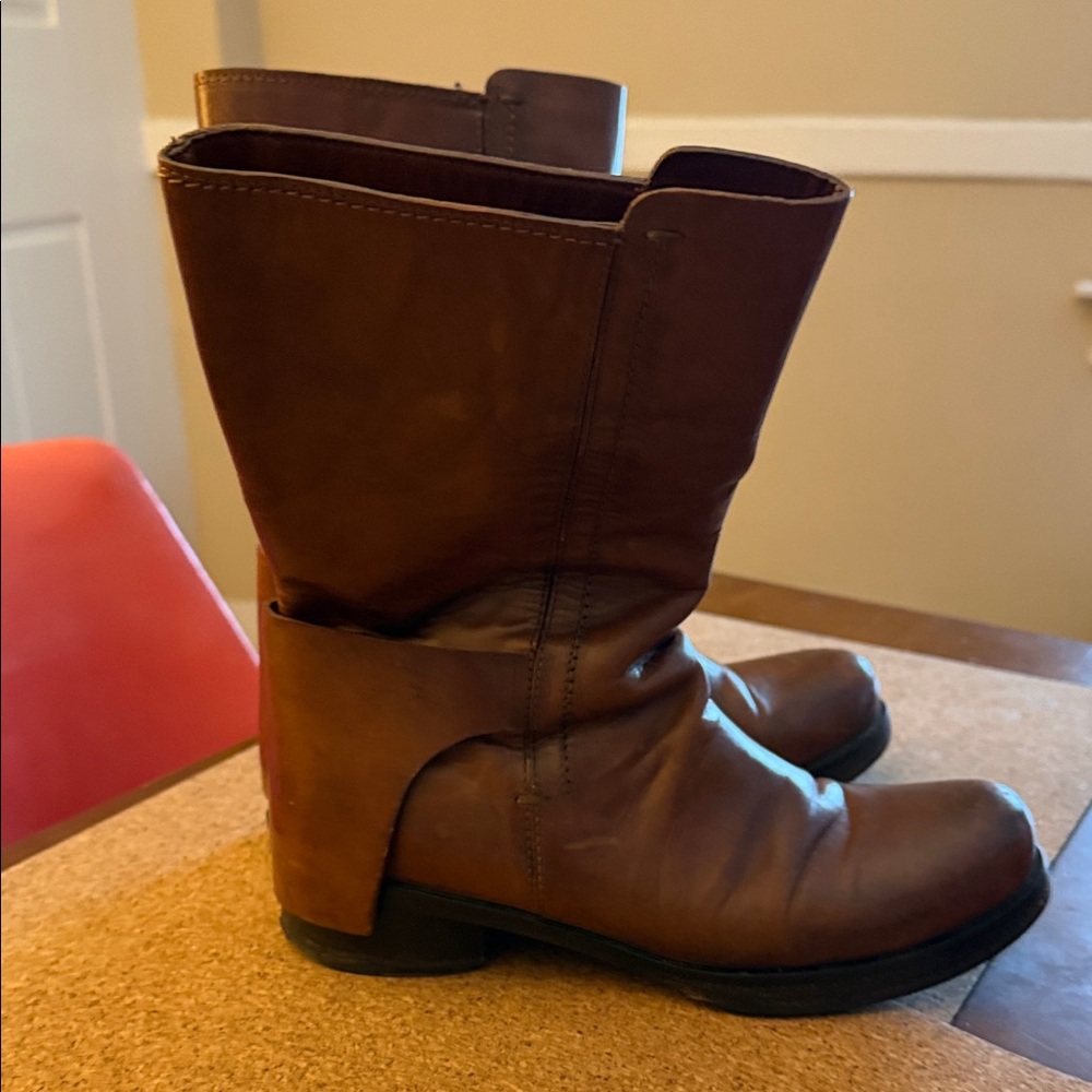 Costume National Leather Moto Boots